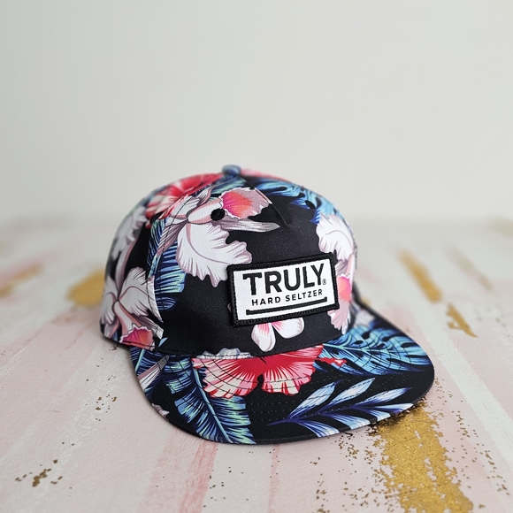 Truly Hard Seltzer SnapBack Hat Hawaiian Floral Tropical Unisex Adjustable Cap